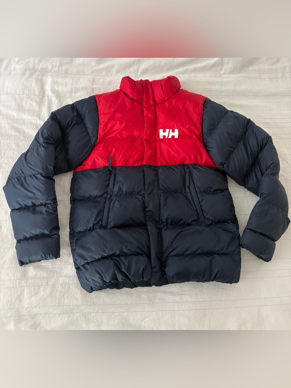Helly Hensen Junior Vision Puffer Jacket Navy Blue Red Size 14 *No Hood*